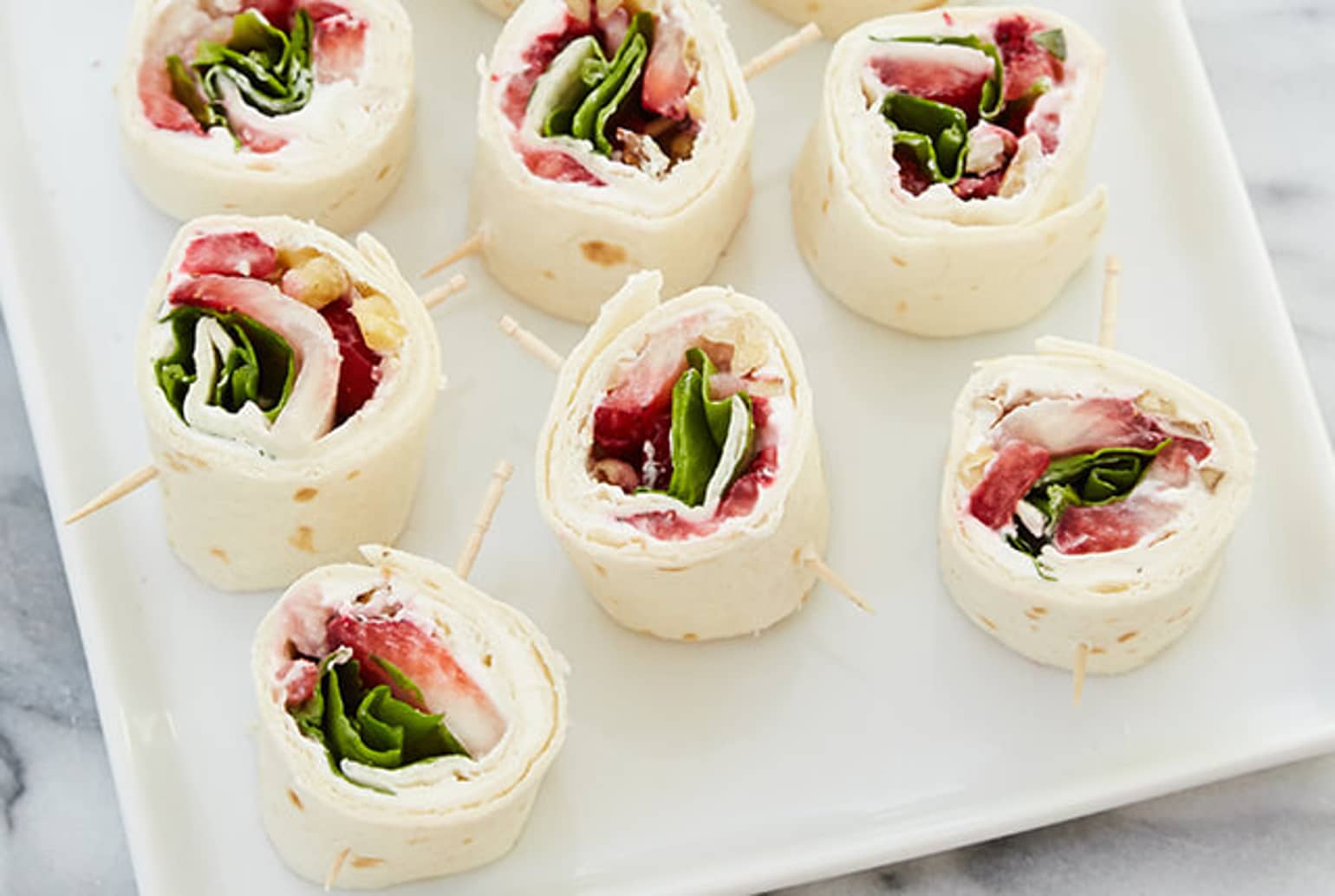 Spinach and Strawberry Roll-Ups